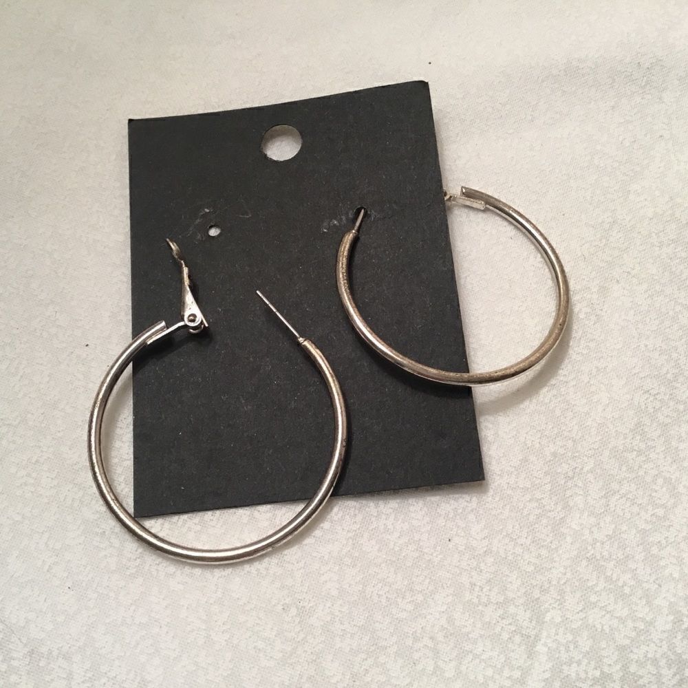 Silvertone Hoop Earrings